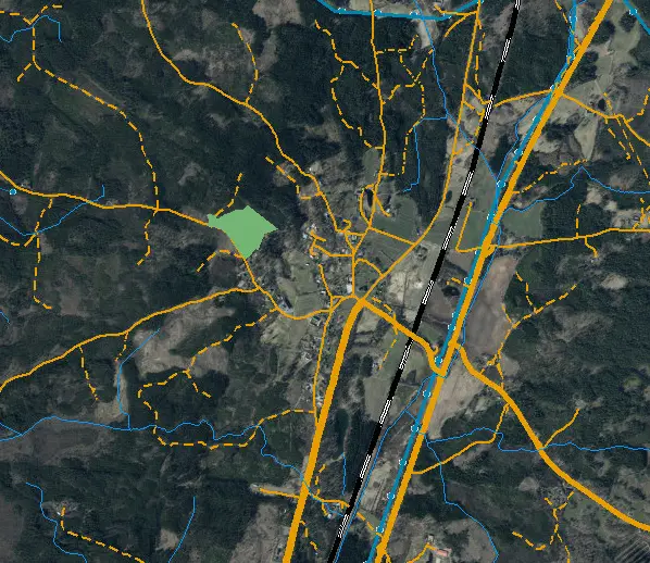 Karta över planerad skogsavverkning och gallring i Loshult under 2024.